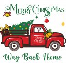 Christmas party decor truck vector clipart