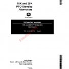 John Deere 15K, 25K PTO Standby Alternator Technical Service Repair Manual TM1119