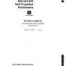 John Deere 800, 830 Self-Propelled Windrower Technical Service Repair Manual TM1050