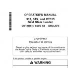 John Deere 313, 315 Skeed Steer Loader, CT315 Compact Track Loader Operator's Manual OMT235575