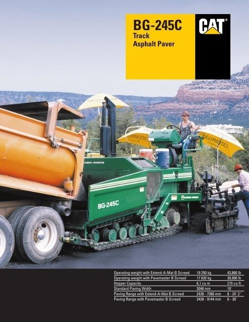 CATERPILLAR BG-245C ASPHALT PAVER SERVICE REPAIR MANUAL 4XN