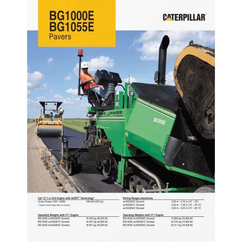 CATERPILLAR BG1055E ASPHALT PAVER SERVICE REPAIR MANUAL FRR