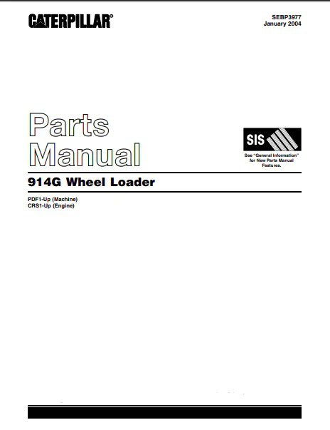 Caterpillar CAT 914G Wheel Loader Parts Catalog Manual PDF1-UP