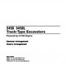 Caterpillar Cat 345B, 345BL Track Type Excavator Parts Catalog Manual 6MW, 8RW