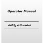 Volvo A405g Articulated Hauler Operator Manual