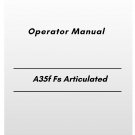 Volvo A35f Fs  Articulated Hauler Operator Manual