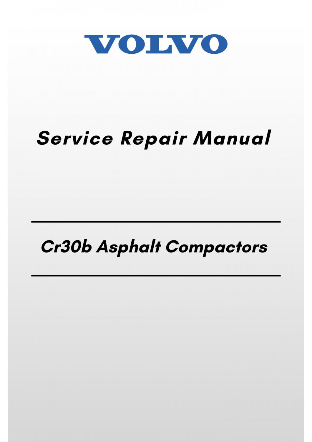 Volvo Cr30b Asphalt Compactors Service Repair Manual