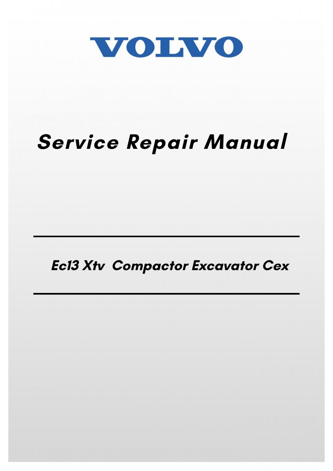 Volvo Ec14 Compactor Excavator Cex Service Repair Manual