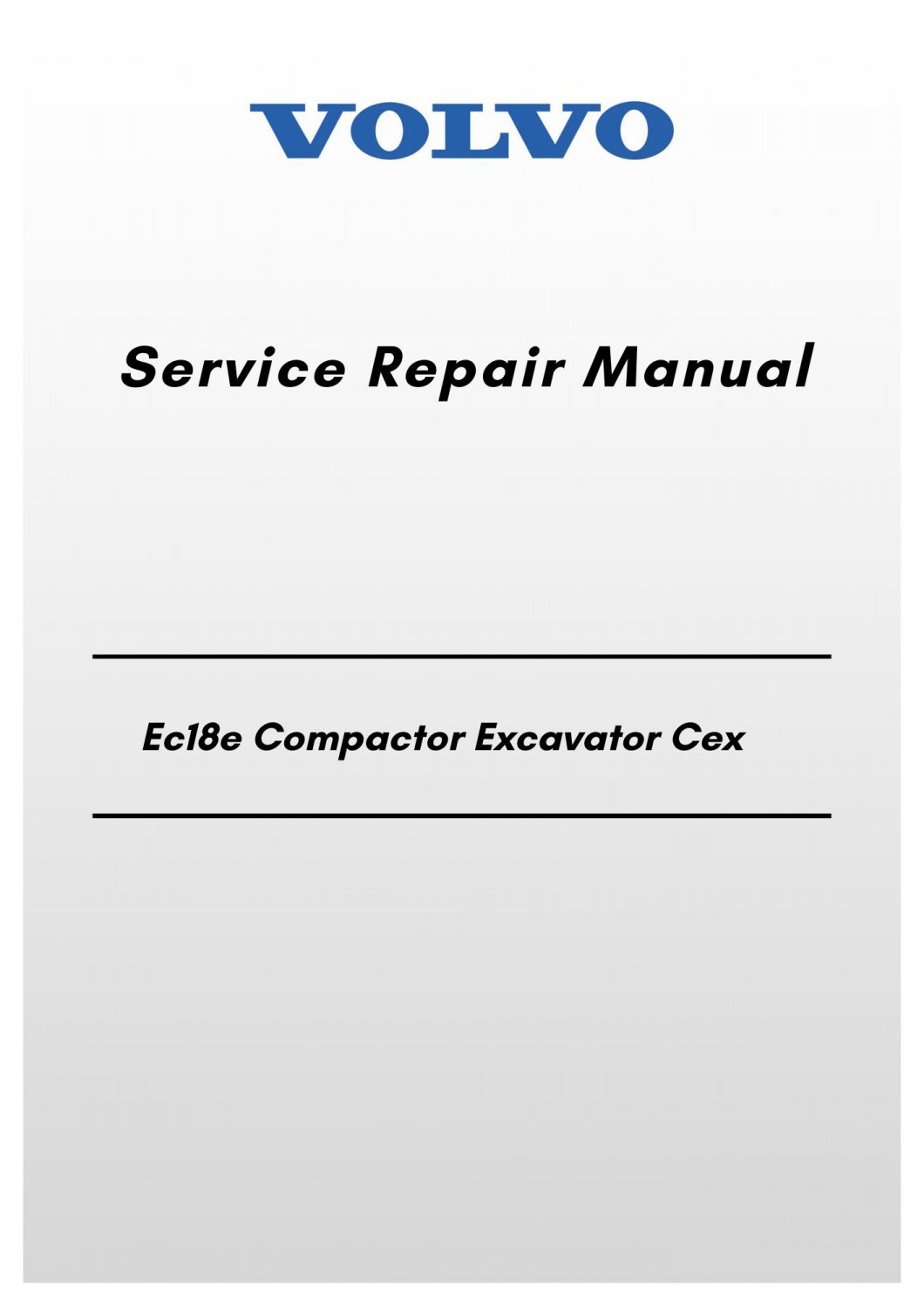 Volvo Ec20 Xt Compactor Excavator Cex Parts Catalog Manual