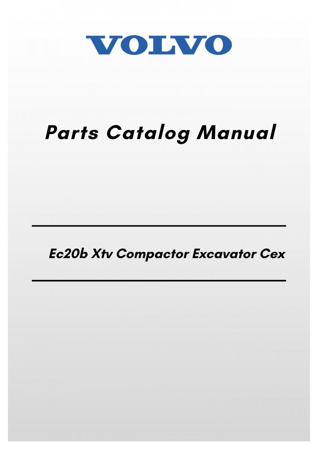 Volvo Ec20b Xtv Compactor Excavator Cex Parts Catalog Manual