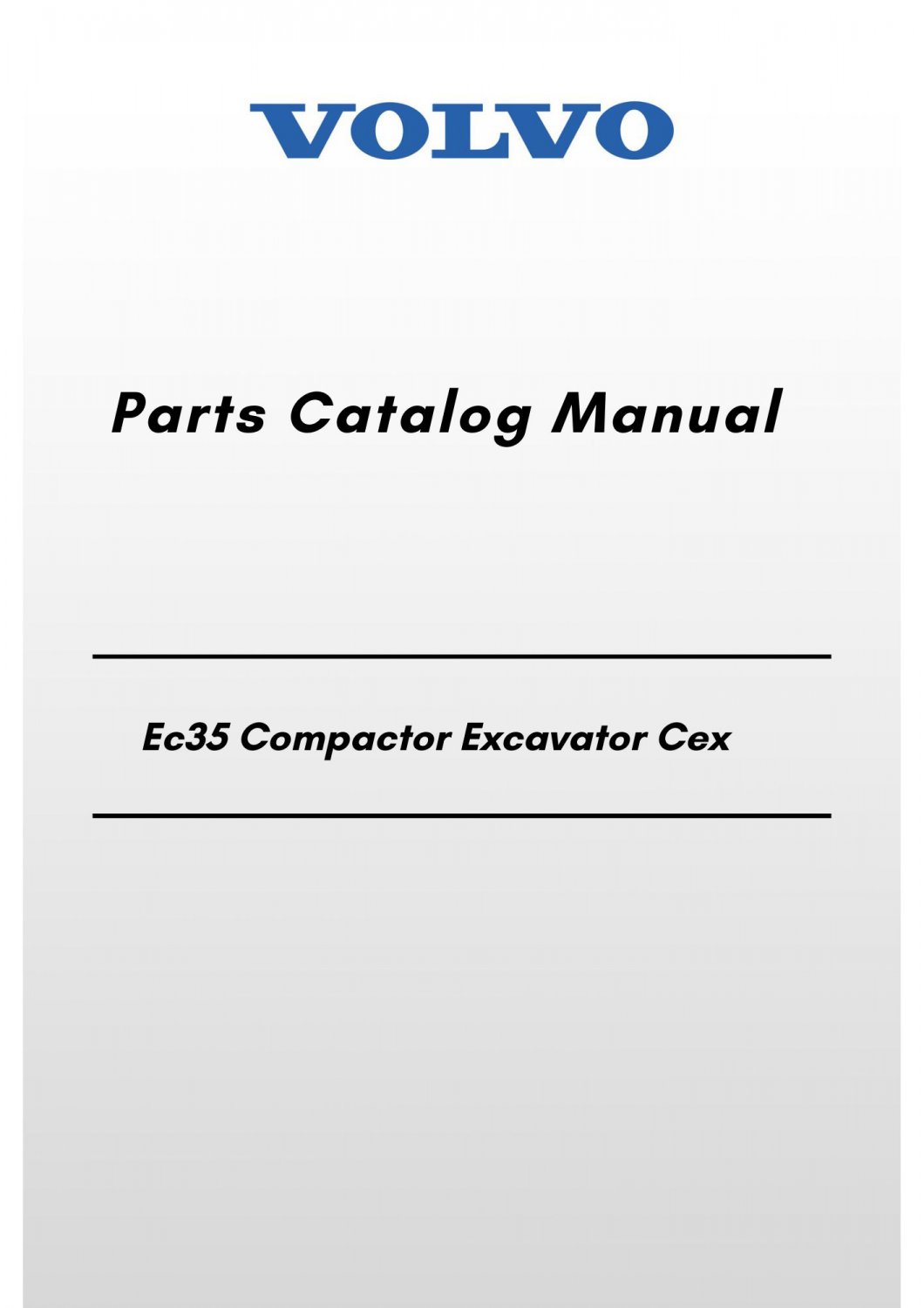 Volvo Ec35 Compactor Excavator Cex Parts Catalog Manual