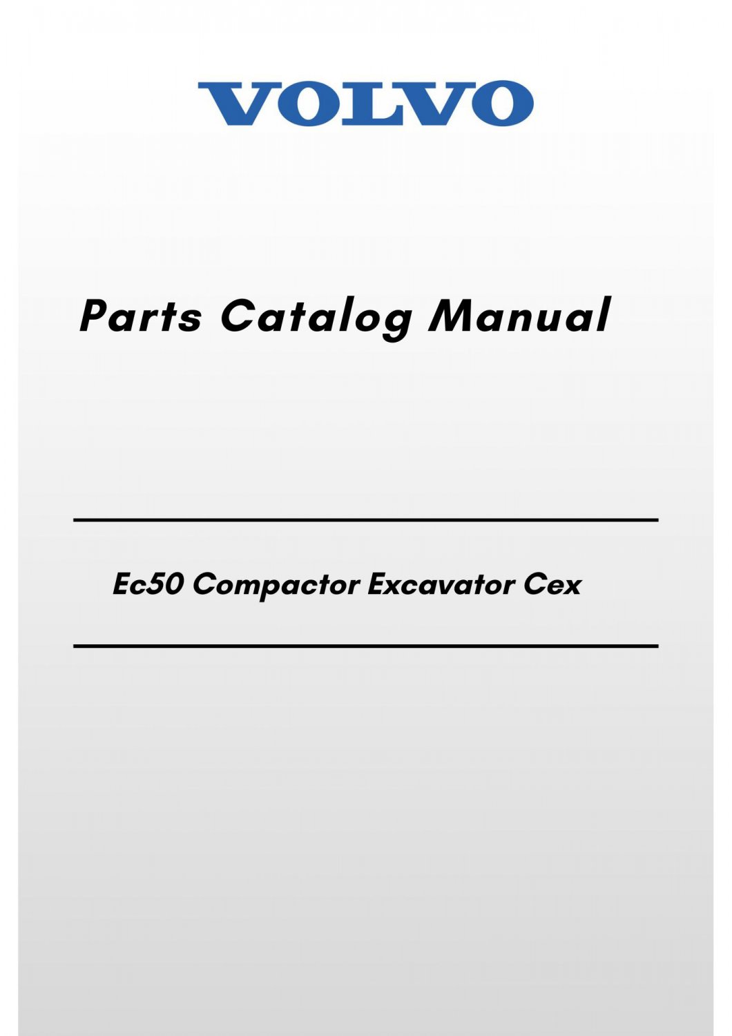 Volvo Ec50 Compactor Excavator Cex Parts Catalog Manual
