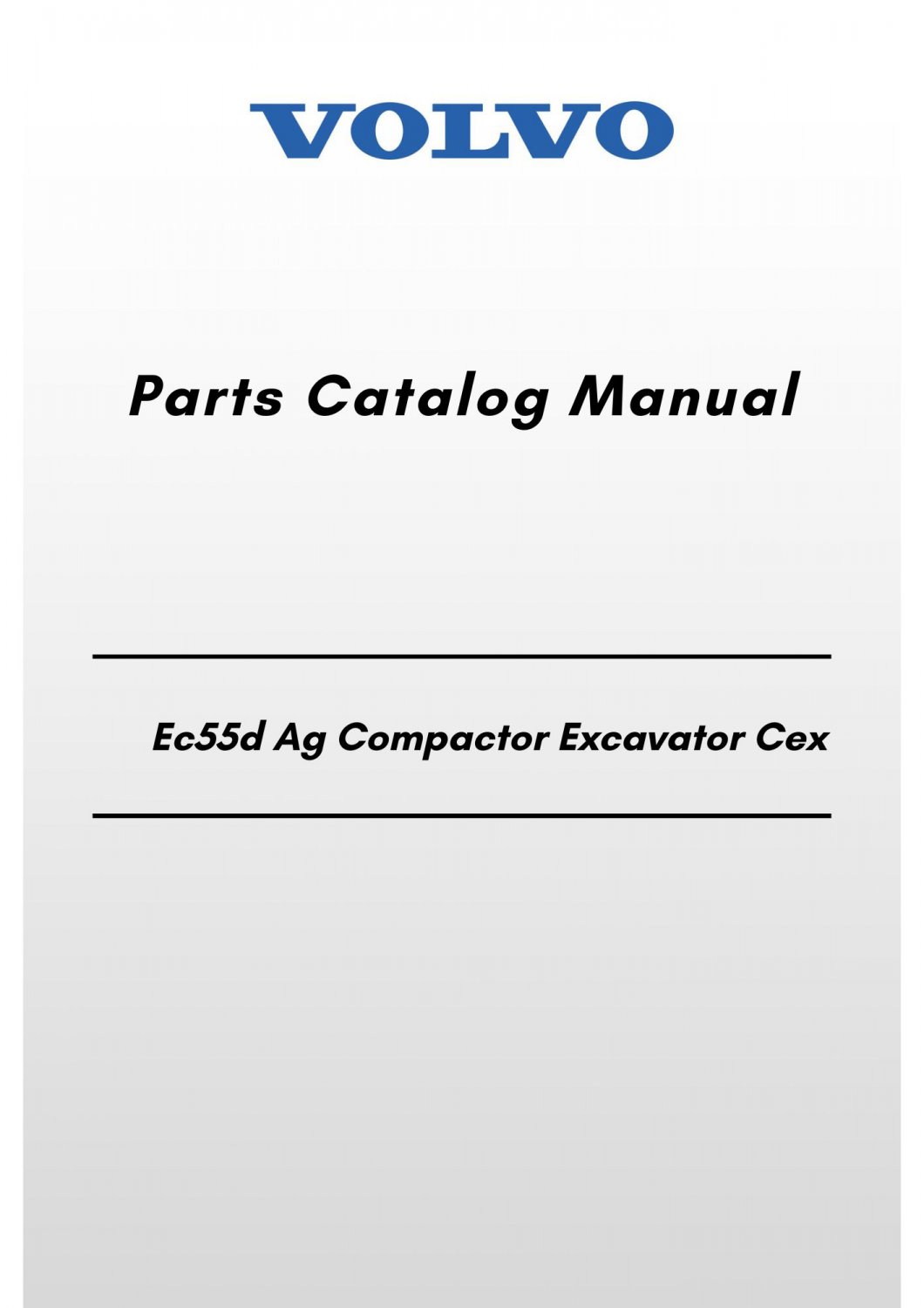 Volvo Ec55d Ag Compactor Excavator Cex Parts Catalog Manual