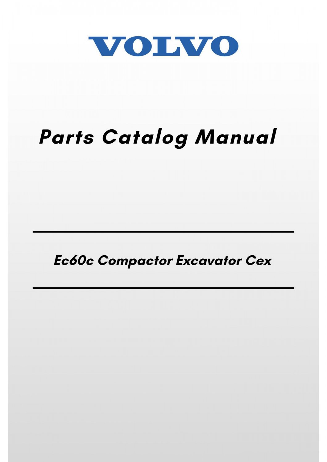 Volvo Ec60c Compactor Excavator Cex Parts Catalog Manual