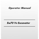 Volvo Ew70 Vv Excavator Operator Manual