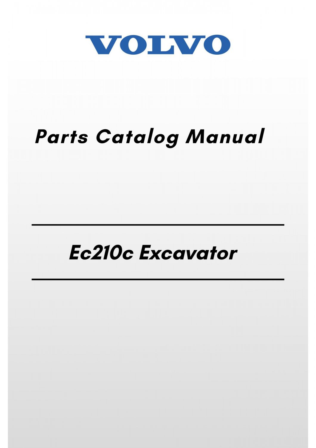 Volvo Ec210c Excavator Parts Catalog Manual