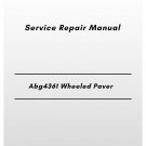 Volvo Abg4361 Wheeled Paver Service Repair Manual