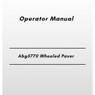 Volvo Abg5770 Wheeled Paver Operator Manual
