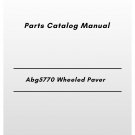 Volvo Abg5770 Wheeled Paver Parts Catalog Manual