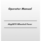 Volvo Abg6870 Wheeled Paver Operator Manual