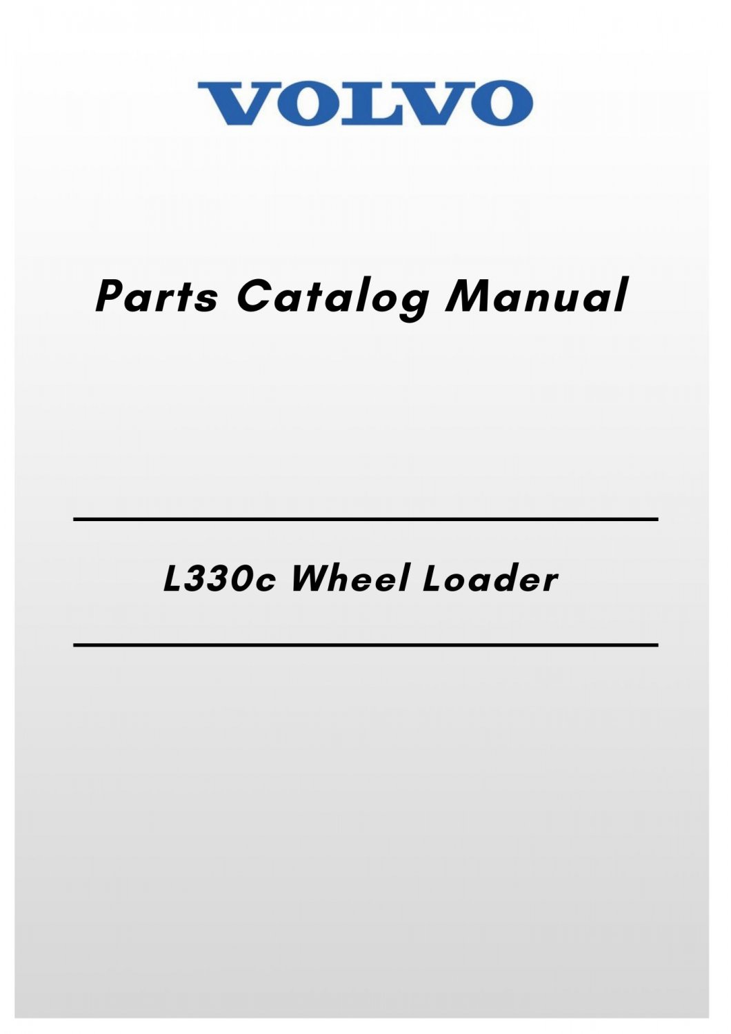 Volvo L330c Wheel Loader Parts Catalog Manual