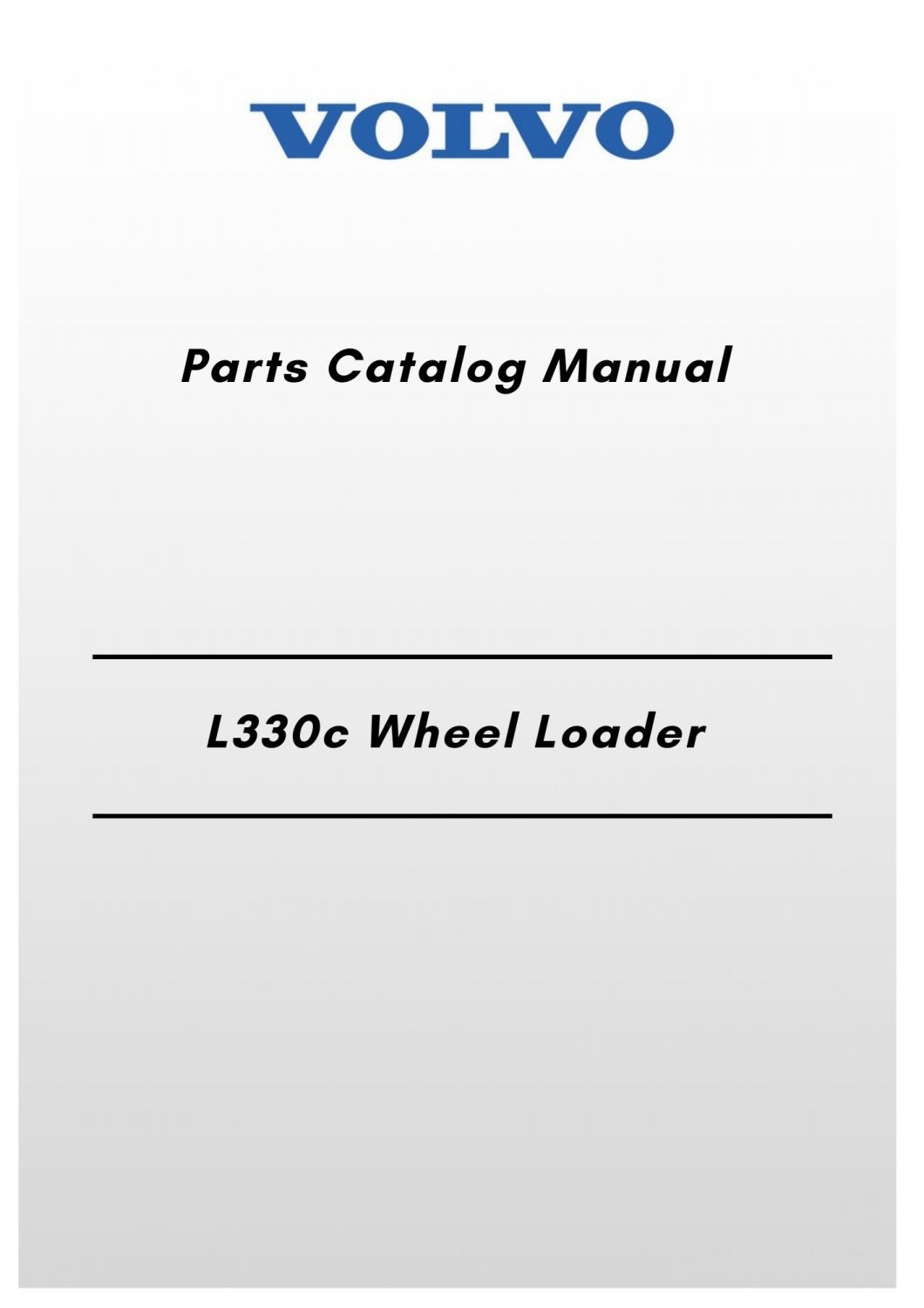 Volvo L330c Wheel Loader Parts Catalog Manual