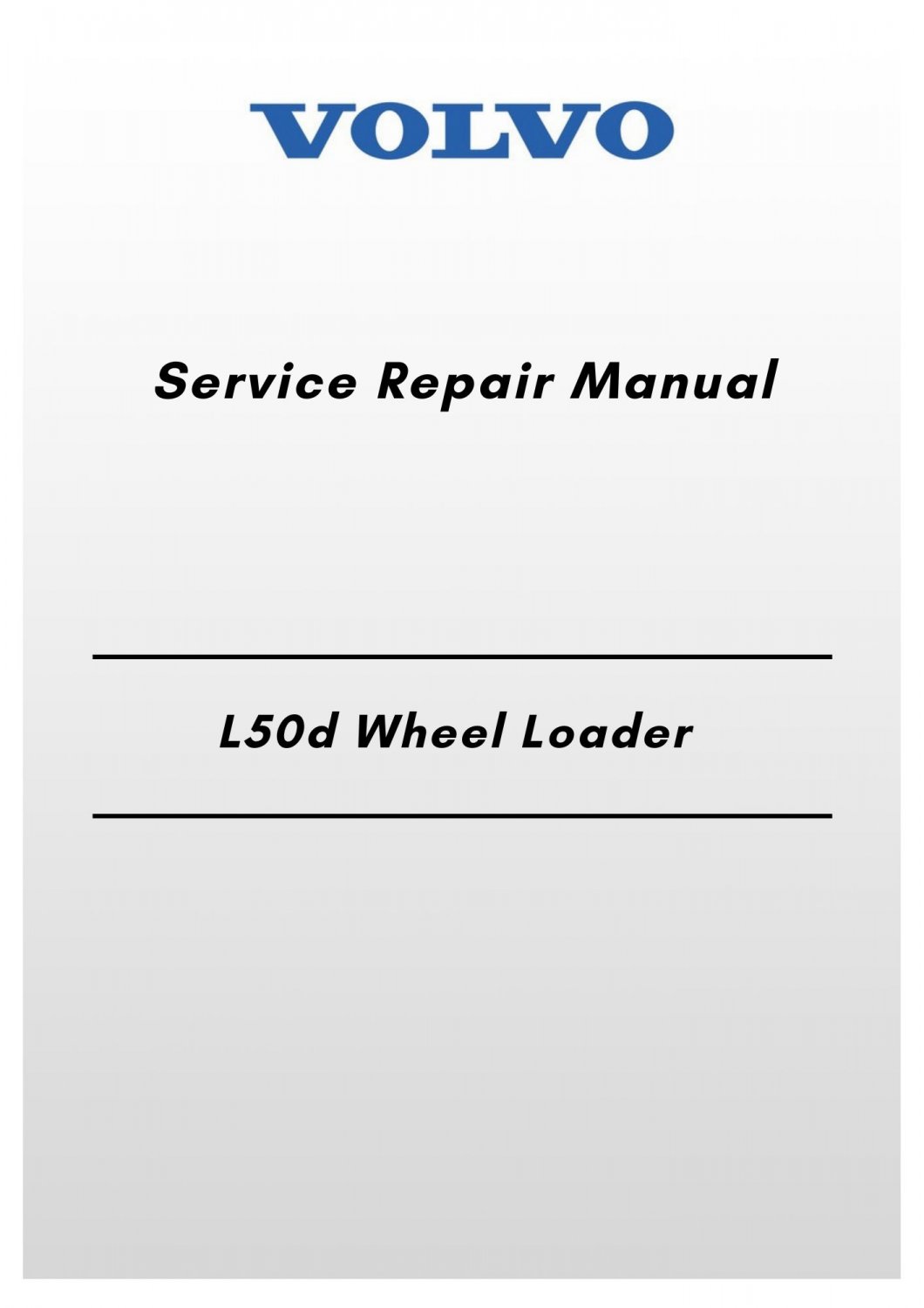 Volvo L50d Wheel Loader Service Repair Manual