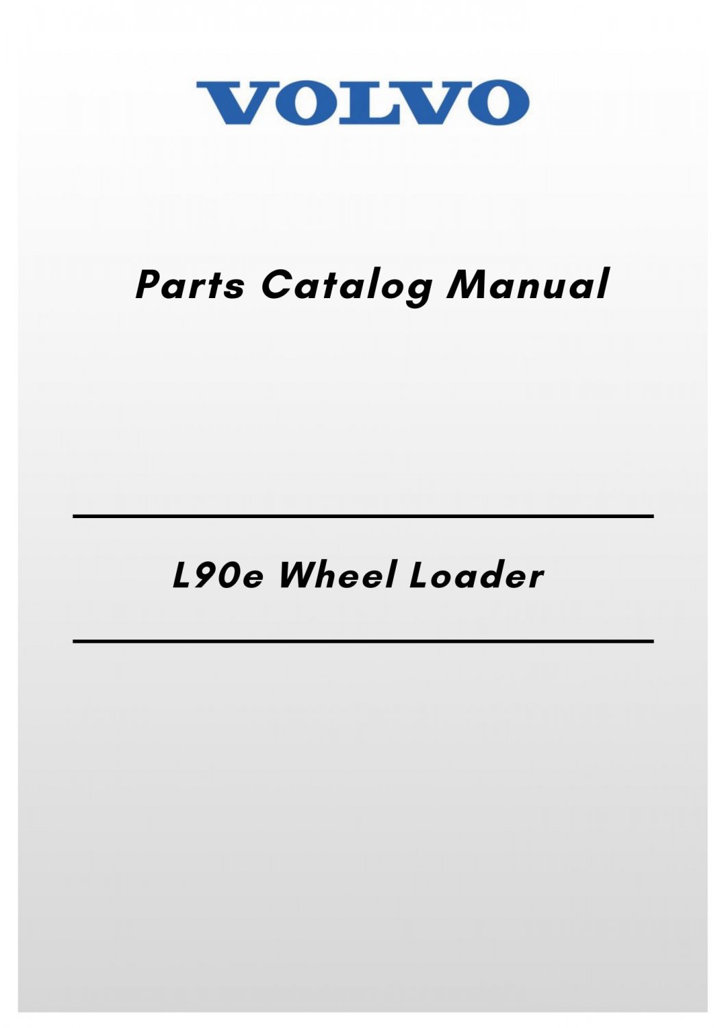 Volvo L90e Wheel Loader Service Repair Manual