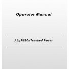 Volvo Abg7820b Tracked Paver Operator Manual