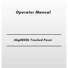 Volvo Abg8820b Tracked Paver Operator Manual