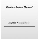 Volvo Abg9820 Tracked Paver Service Repair Manual