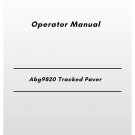 Volvo Abg9820 Tracked Paver Operator Manual