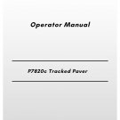 Volvo P7820c Tracked Paver Operator Manual