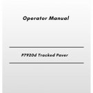 Volvo P7920d Tracked Paver Operator Manual
