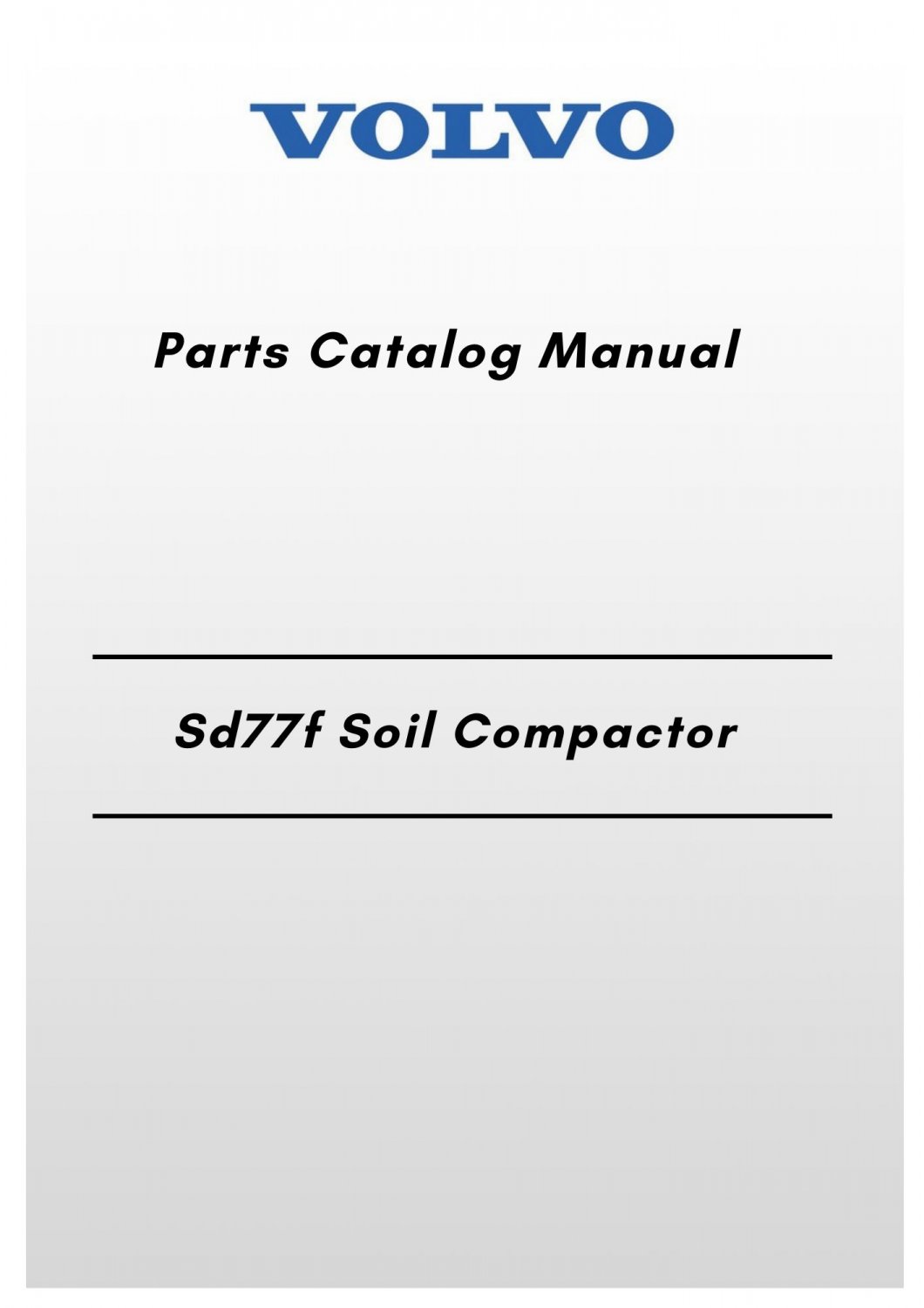 Volvo Sd77f Soil Compactor Parts Catalog Manual