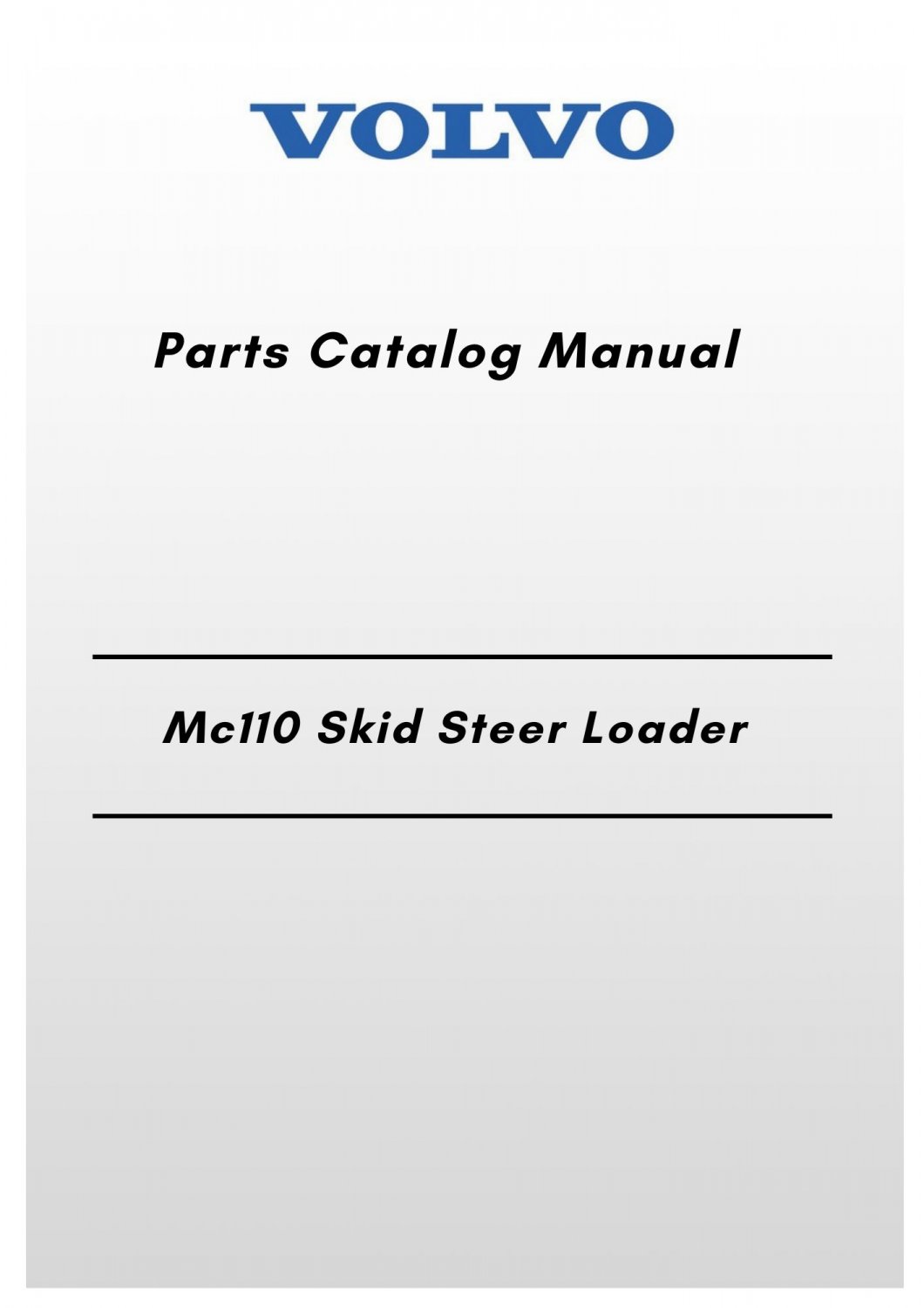 Volvo Mc110b Skid Steer Loader Service Repair Manual