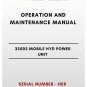OPERATION AND MAINTENANCE MANUAL - (CAT) CATERPILLAR 330D2 MOBILE HYD POWER UNIT - S/N HER