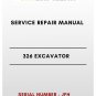 SERVICE REPAIR MANUAL - (CAT) CATERPILLAR 326 EXCAVATOR - S/N JFH - PDF File
