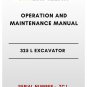 OPERATION AND MAINTENANCE MANUAL - (CAT) CATERPILLAR 325 L EXCAVATOR - S/N 7CJ