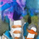 Original Abstract Watercolor Painting Art "Under the Sea" OOAK by 6 Year Old Child Artist Mila