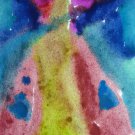 Original Abstract Watercolor Painting Art "Queen of Wonders" OOAK by 6 Year Old Child Artist Mila