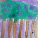 Original Abstract Watercolor Painting "Forest in the Moonlight" OOAK 6 Year Old Child Artist Mila