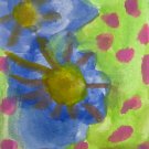Original Abstract Watercolor Painting "Summer" OOAK ACEO PSC by 6 Year Old Artist Mila