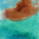 Original Abstract Watercolor Painting "The Last Voyage" OOAK ACEO PSC by 6 Year Old Artist Mila