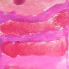 Original Abstract Watercolor Painting "Pink Splash"OOAK ACEO PSC by 6 Year Old Child Artist Mila