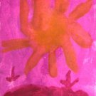 Original Abstract Watercolor Painting OOAK ACEO PSC by 6 Year Old Child Artist Mila