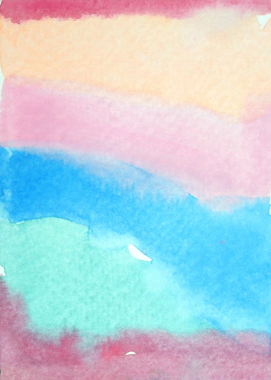 CANDY RAINBOW Original Abstract Watercolor Painting Art ACEO PSC by 6