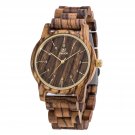Mens Classic Casual Natural Wood Watch Quartz Wooden Band Gift Giving Wrist Watch Zebrawood