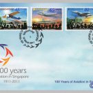100 Years Aviation in Singapore 2011 - Singapore First Day Cover Stamps