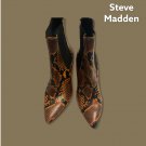 Steve Madden Ankle Boot Orange Synthetic Snake Skin Pattern Womens Size 7M